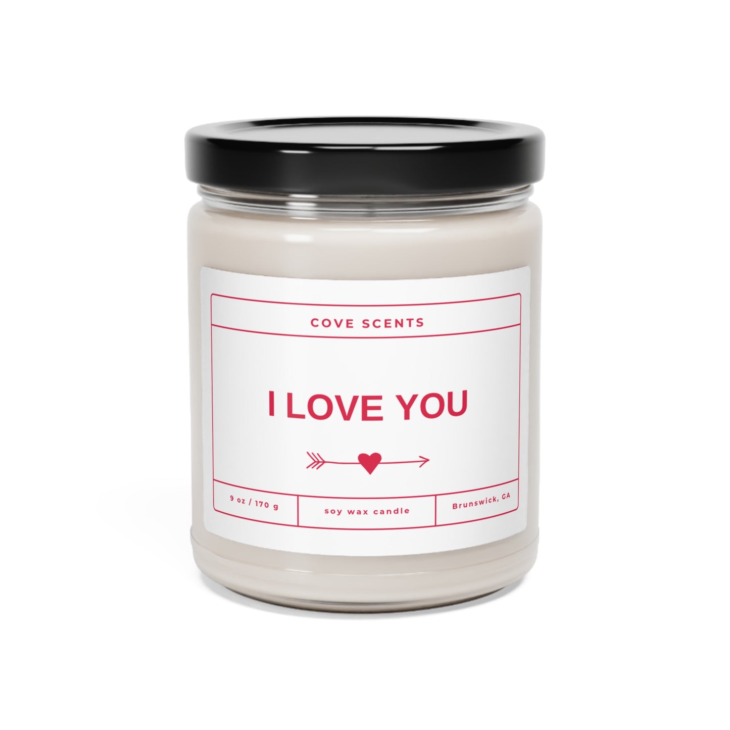 Valentine's Day " I Love You" Scented Soy Candle, 9oz